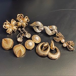 Bundle of Vintage Costume Jewelry Earrings